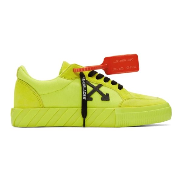 Off-White - Yellow Vulcanized Low Sneakers