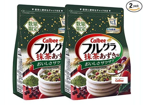 Pack of 2 - [Product of Japan] Calbee Furugura Fruit & Granola, LIMITED EDITION Matcha Flavor - 15 OZ