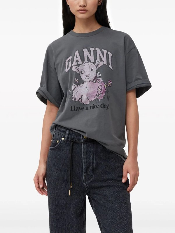 graphic-print organic-cotton blend T-shirt