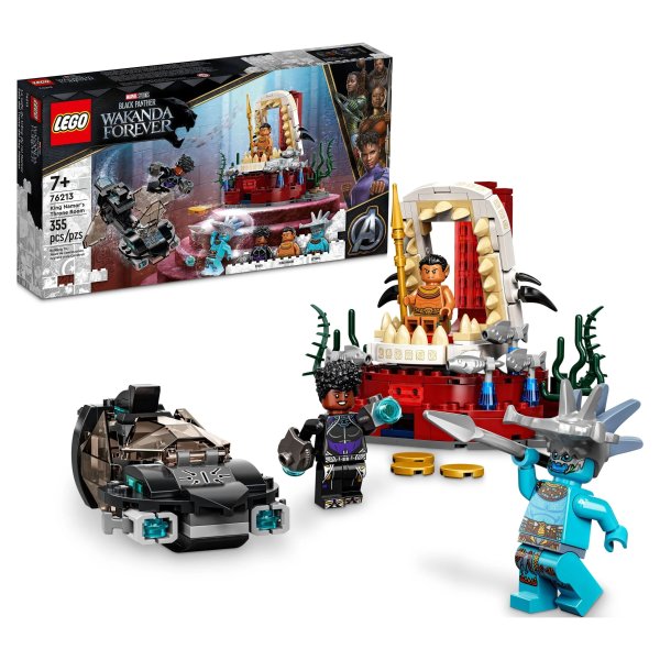 Marvel Black Panther Wakanda Forever King Namor’s Throne Room Building Kit 76213, Submarine Toy Building Set with 3 Marvel Mini Figures, Great Gift for Kids Boys and Girls Age 7+ Years Old