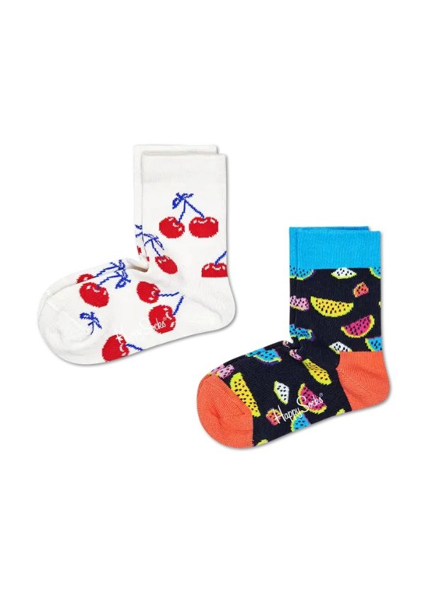 2-Pack Fruit Socks, Black - Kids| Happy Socks US