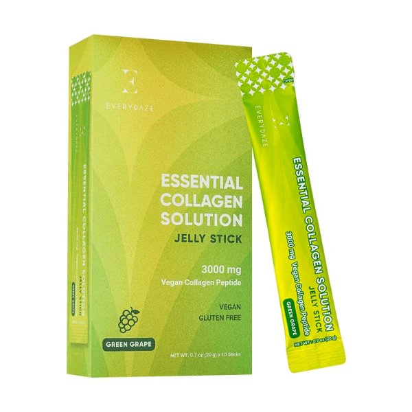 Everydaze Essential Collagen Solution Jelly Stick, Green Grape Flavor, 10 sticks
