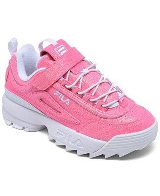 Little Girls Disruptor II Glimmer Stay-Put Closure Casual Sneakers from Finish Line