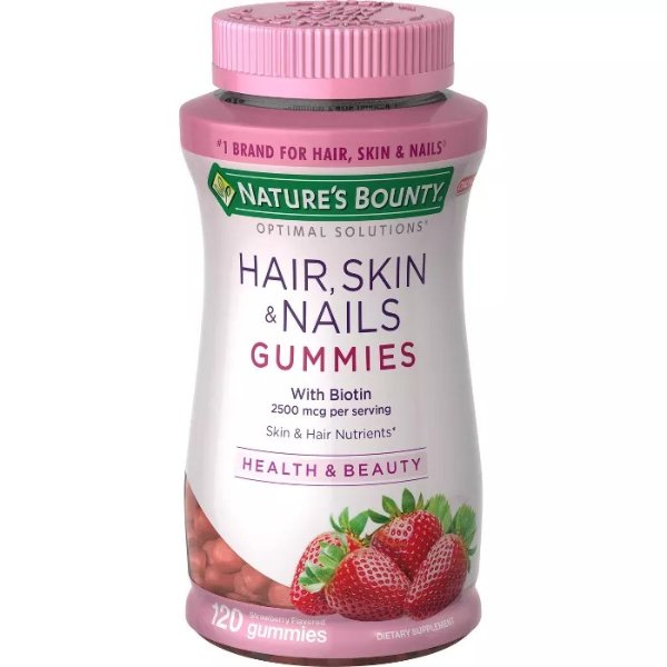 Optimal Solutions Hair, Skin and Nails Nutrient Gummies - Strawberry