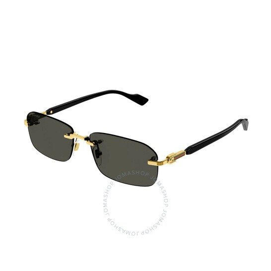 Grey Rectangular Men's Sunglasses GG1221S 001 56
