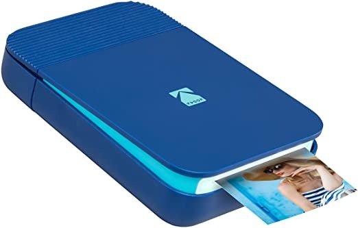 Smile Instant Digital Bluetooth Printer for iPhone & Android – Edit, Print & Share 2x3 ZINK Photos w/ Smile App (Blue) Sticker Edition