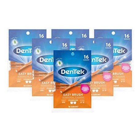 DenTek Easy Brush Interdental Cleaners, Mint 16 count( Pack of 6 ) by DenTek