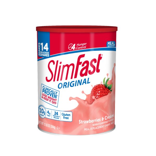 Original Meal Replacement Shake Mix Powder, Strawberries & Cream, 12.83oz, 14 servings