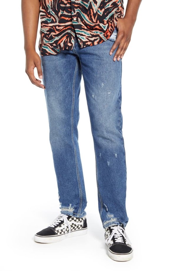 Chi Damage Tapered Skinny Jeans