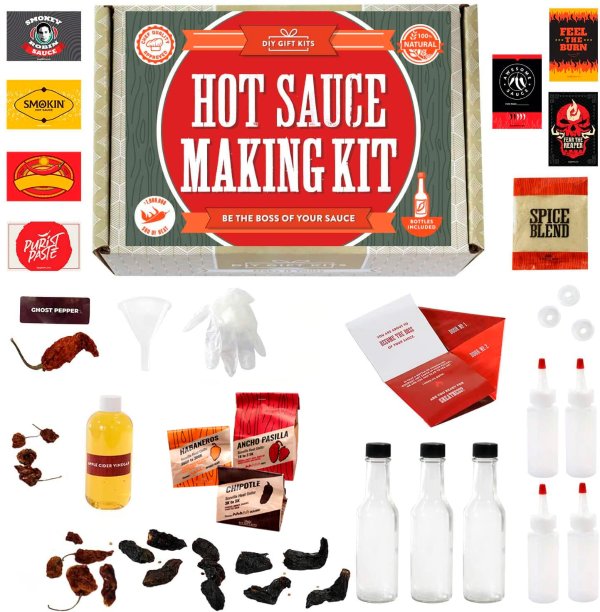 DIY Gift Kits Hot Sauce Making Kit, 26 Piece Set,