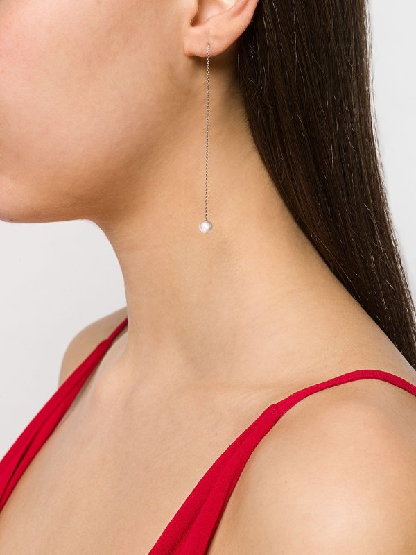18kt white gold Sensuelle akoya pearl chain earrings