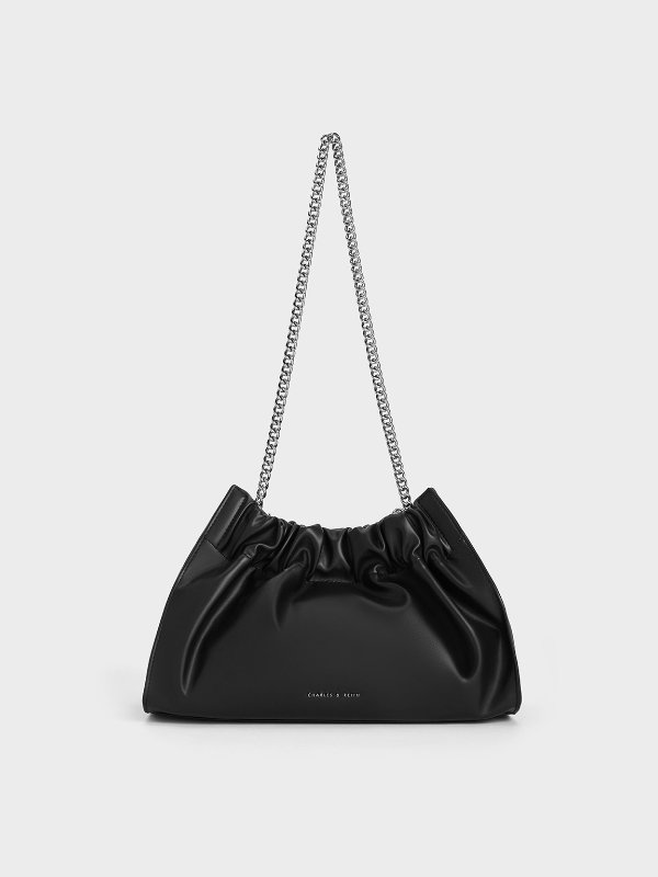 Cyrus Slouchy Chain-Handle Bag - Noir