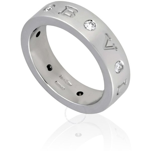18K White Gold Diamond-Set Band Ring Size: 54 18K White Gold Diamond-Set Band Ring Size: 54