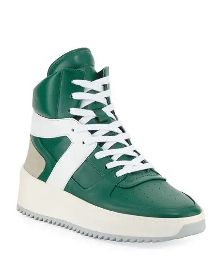 Men's Leather High-Top Basketball Sneakers