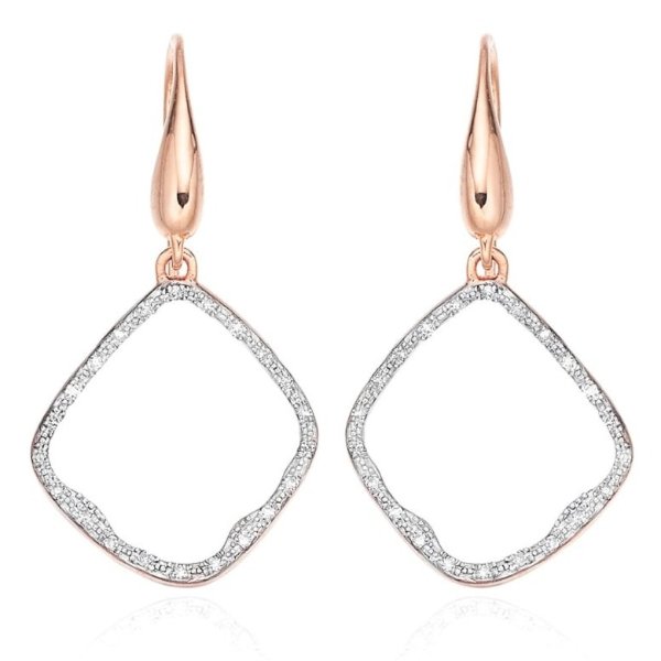 'Riva' Diamond Hoop Drop Earrings