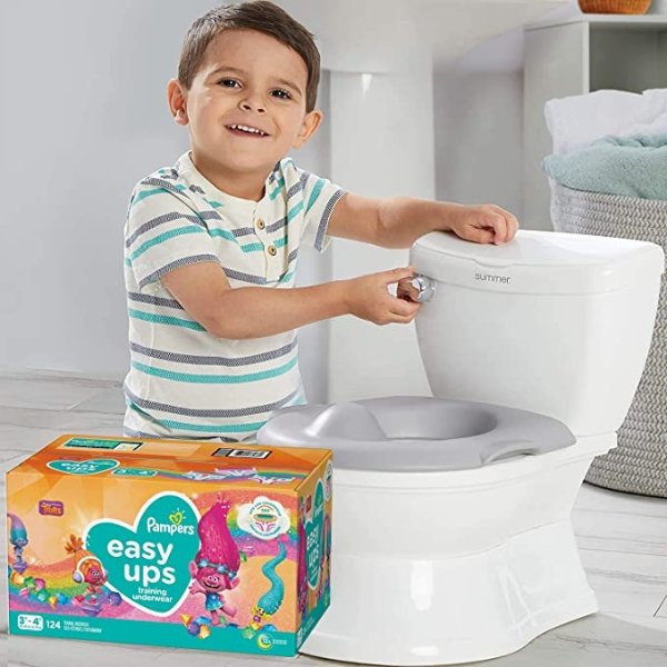Potty Training Seat Starter Kit—My Size Potty Train & Transition and Pampers Easy Ups 3T-4T Potty Training Underwear for Girls and Boys, Size 5, 124 Count (Packaging May Vary)