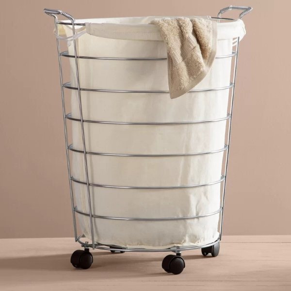 Basics Rolling Laundry Hamper