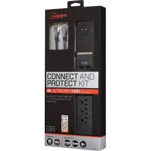 Rocketfish 7-Outlet/2-USB Surge Protector + 4K HDMI Cable