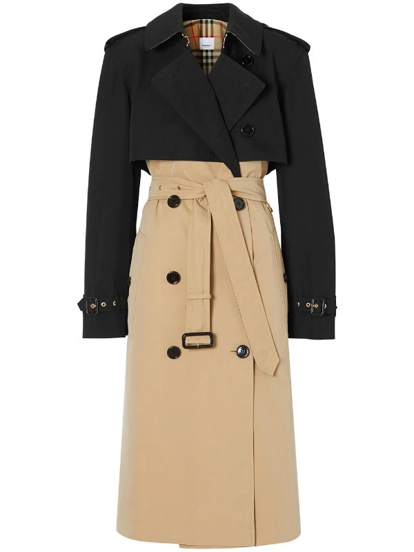 two-tone reconstructed trench coat