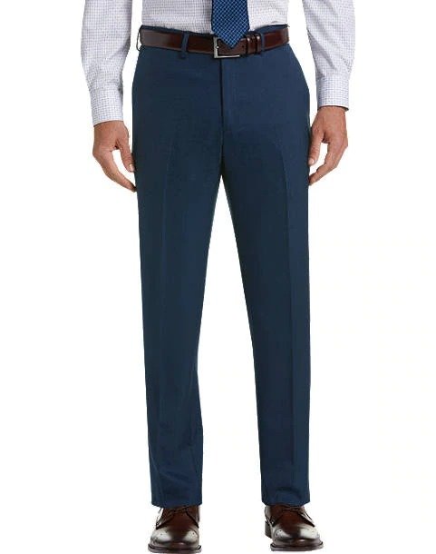 Premium Comfort Blue 4-Way Stretch Slim Fit Dress Pants - Men's Pants | Men's Wearhouse