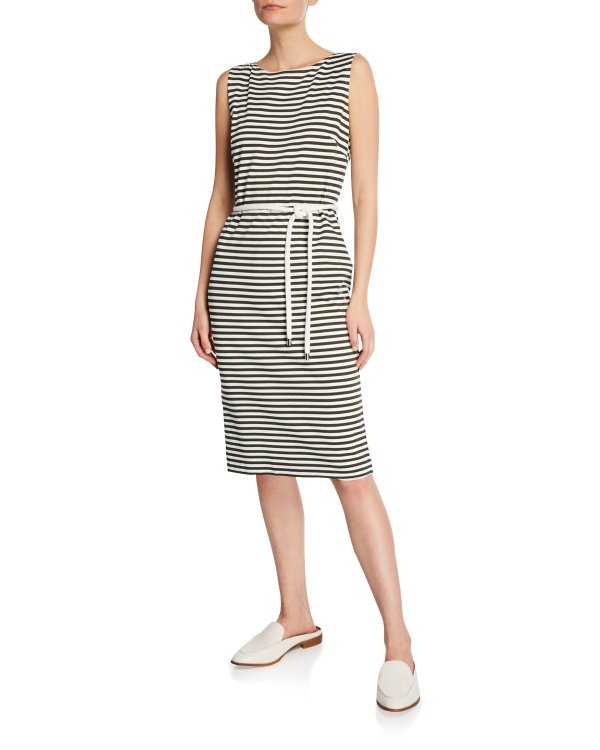 Comica Sleeveless Striped Jersey Dress