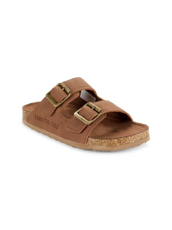 Kid's Silas Connor Faux Suede Dual Buckle Sandals