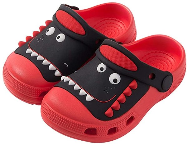 Plzensen Kid's Dinosaur Clogs Cute Toddler Shoes Boys Girls Slide Slippers Indoor Outdoor Slip On Lightweight Beach Pool Sandals