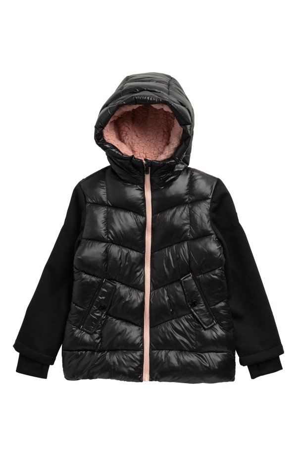 Kids' Active-Hyrid Faux Fur Lined Hooded Jacket