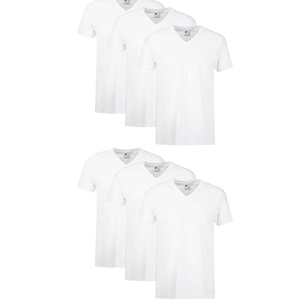 Men's Tagless Cotton V-Neck Undershirt – Multiple Packs and Colors