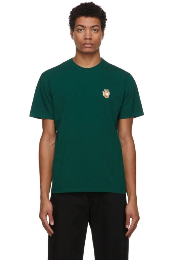 Green All Right Fox Patch T-Shirt