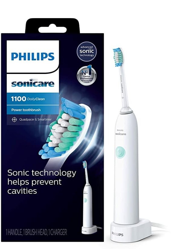 Sonicare DailyClean 1100 Rechargeable Electric Toothbrush, White HX3411/04