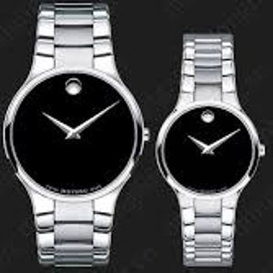 MOVADO Serio Black Dial Stainless Steel Men's and Women's Watches