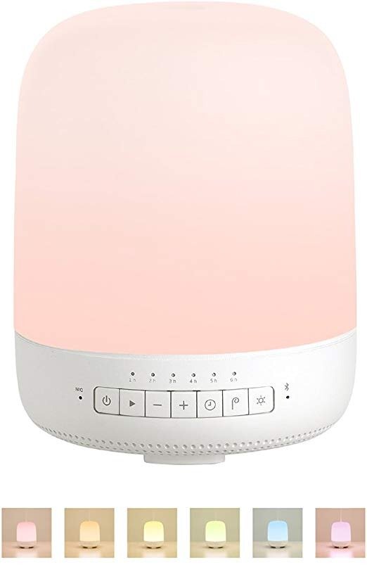Emoi 5-in-1 Diffuser with Bluetooth Speaker and Colorful Lamp, Essential Oil Diffuser with 7-Color LED Music Night Light, 1-6 Hrs Timer Setting,Smart Exclusive APP Control as A Gift.(H0027)