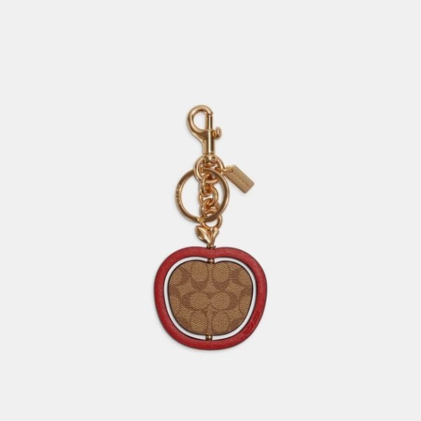 COACH Spinning Apple Bag Charm In Signature Canvas