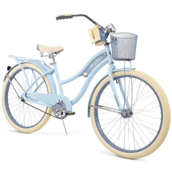 , Nel Lusso Classic Cruiser Bike with Perfect Fit Frame, Women's, Light Blue, 26 Inch