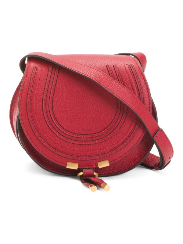 Made In Italy Leather Marcie Crossbody Saddle Bag