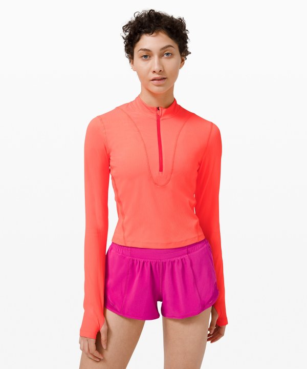 Gloss Trim Run 1/2 Zip Long Sleeve | Women's Hoodies & Sweatshirts | lululemon