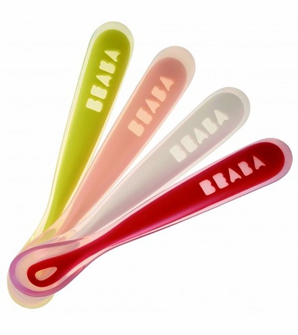 First Stage Silicone Spoons Set Of 4 - Neon