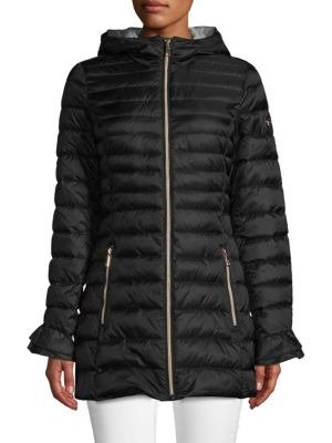 T Tahari Maya Hooded Puffer