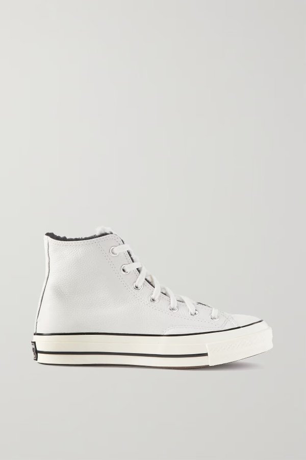 Chuck Taylor All Star 70 fleece-lined textured-leather high-top sneakers