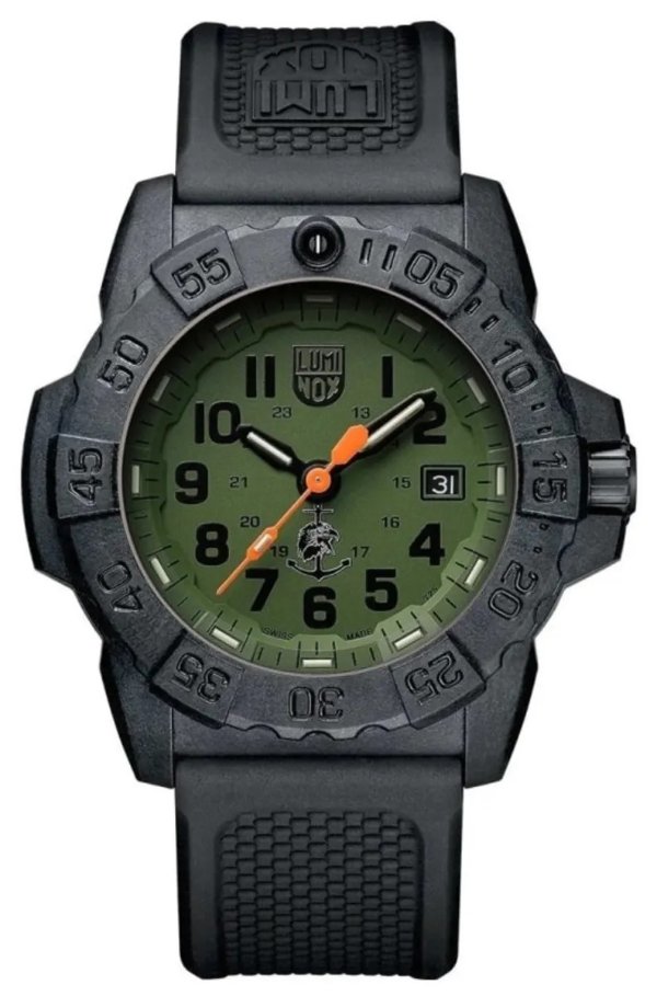 Navy Seal 3500 Green Dial Rubber Strap Men's Watch XS.3517.NQ.SET