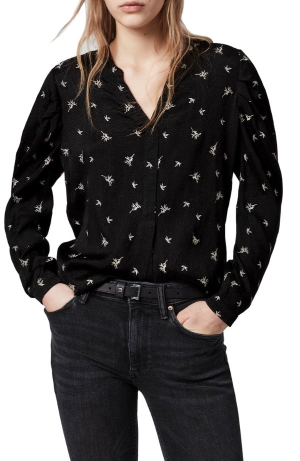 Rosi Embroidered Print Blouse