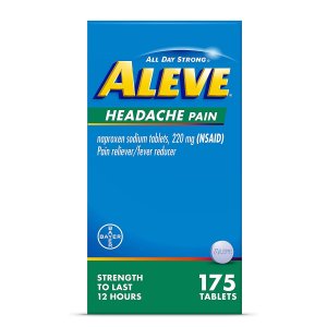 Aleve Headache Pain Tablets, Naproxen Sodium for Pain Relief ‐175 Count