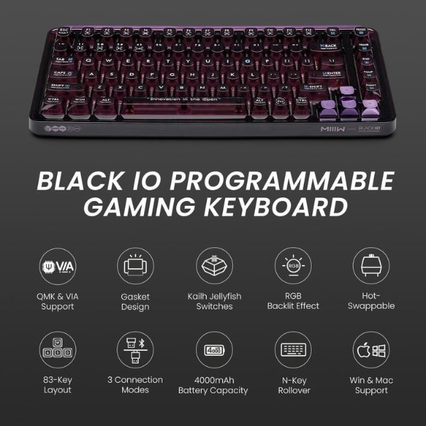 BlackIO客制化机械键盘 暗紫