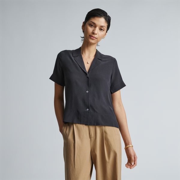 The Washable Clean Silk Short-Sleeve Notch Shirt