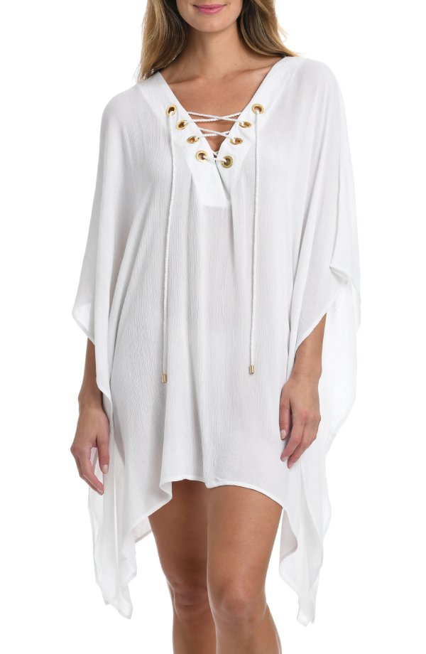 Lace-Up Cover-Up Caftan