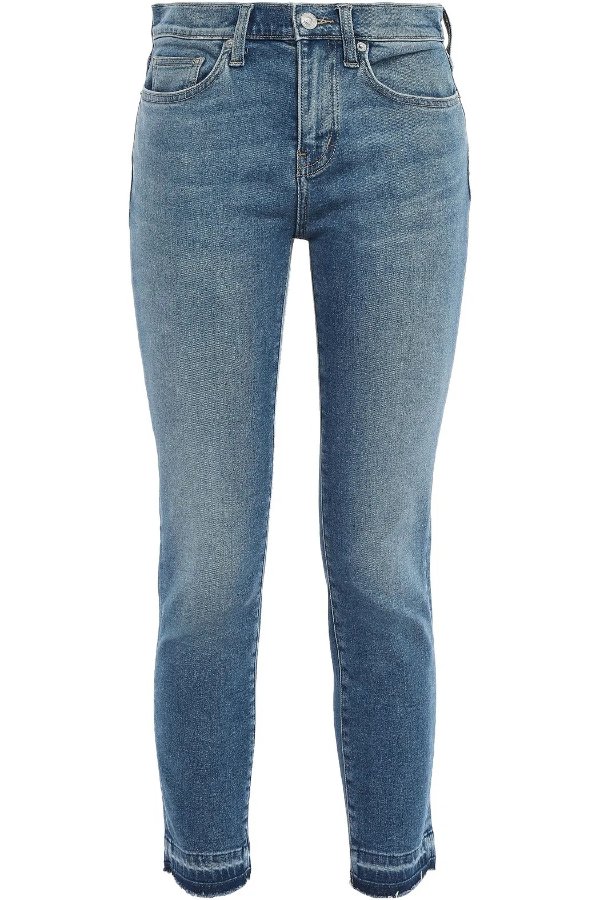 The Stiletto cropped distressed mid-rise skinny jeans