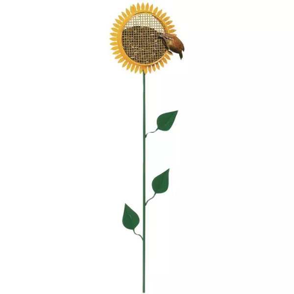 38-Inch Tall 0.50-Pound Capacity Portable Sunflower Stake Bird Feeder with Metal Mesh Cage