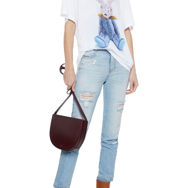 The Skinny distressed high-rise skinny jeans