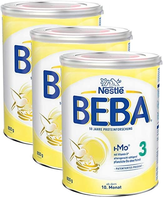 BEBA 婴儿奶粉 3段(适用于10月以上婴儿)，3罐装(3 x 800g)